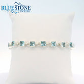Sterling Silver Sky Blue Topaz Bracelet- 8 Inches